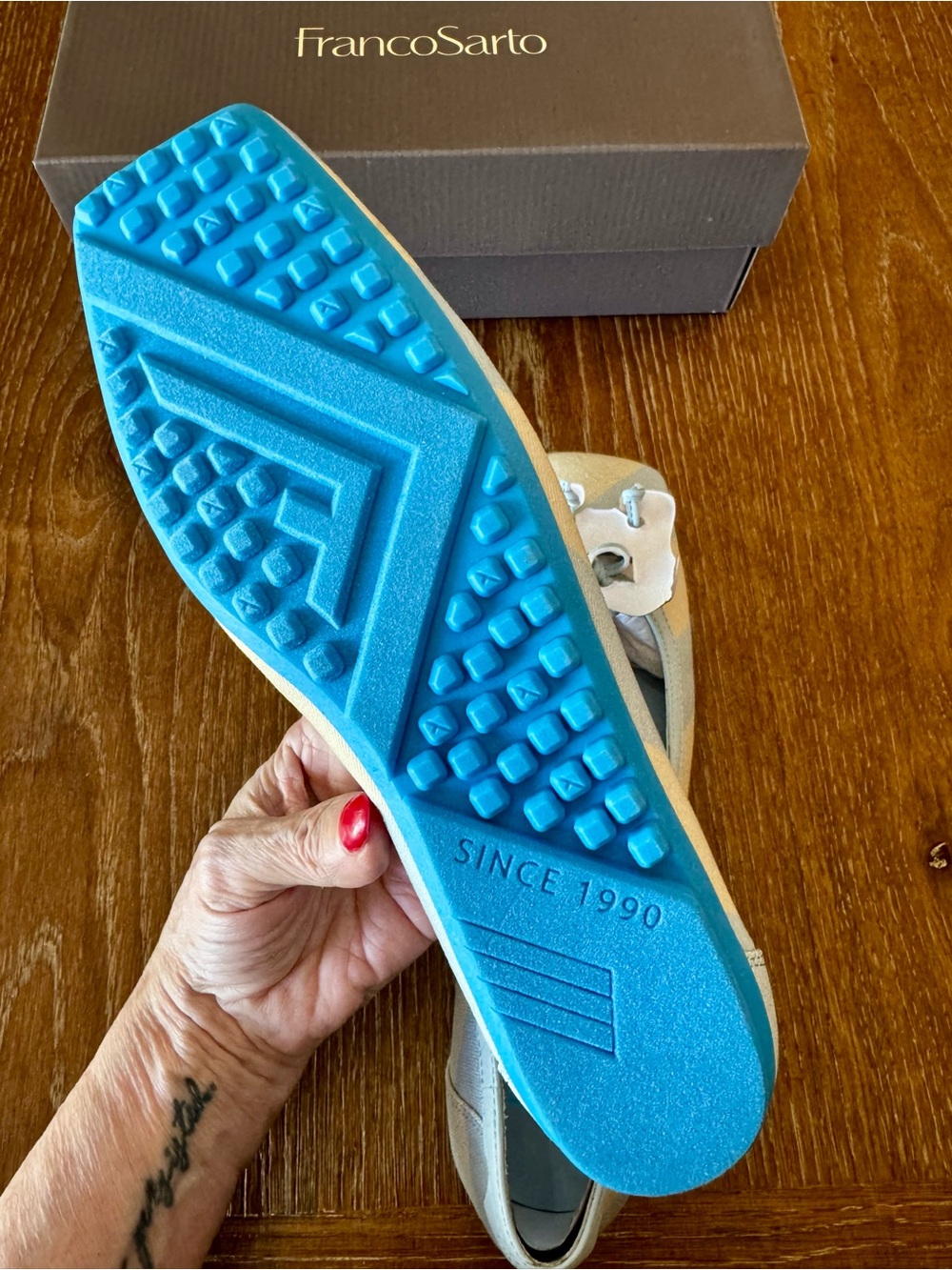 NIB Franco Sarto lite blue stripe Imara ballet flats 8 - Picture 9 of 13